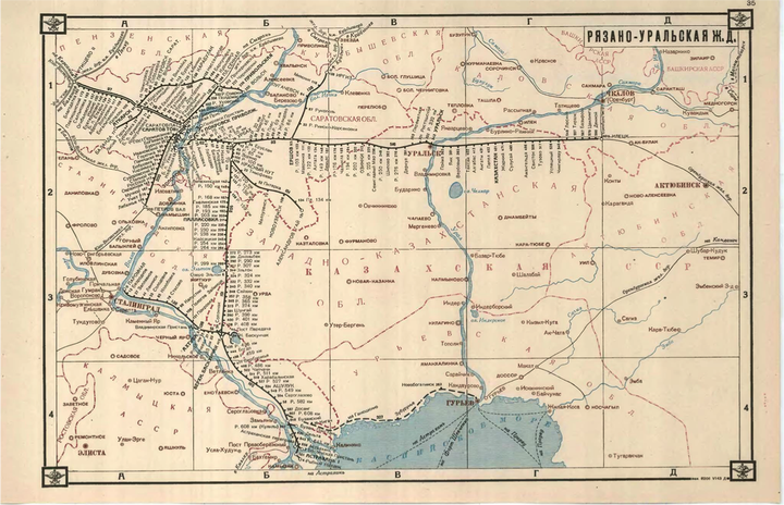 Map of Soviet rail system