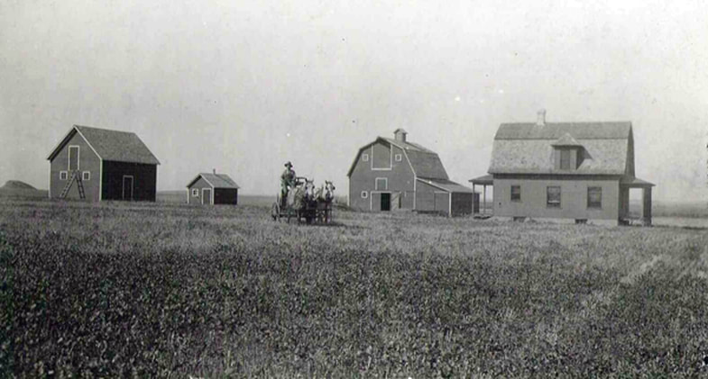 John Dick at his farm, located at what is now the Jim Dick farm in North Dakota.