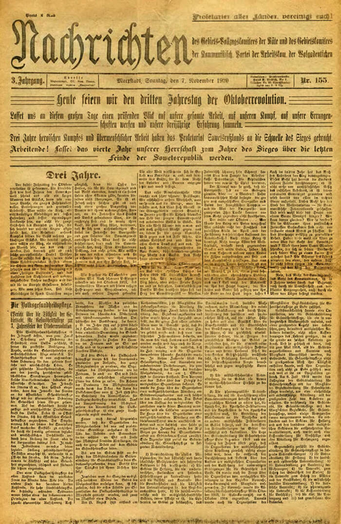 The November 7, 1920 edition of 