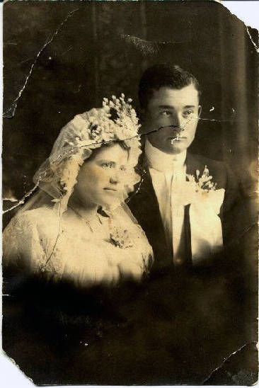Conrad and Mary Sauer on their wedding day.