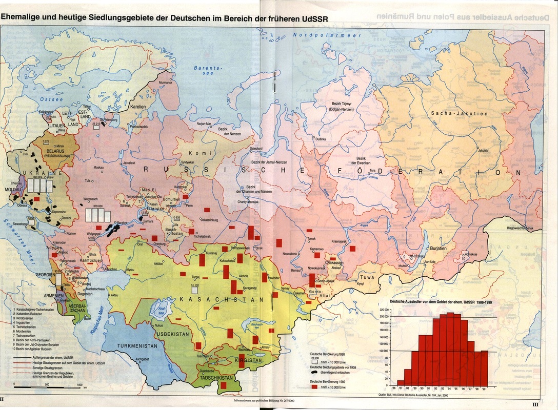 Map of German settlements in the USSR