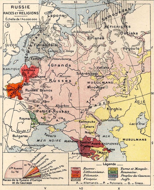 Ethnic map of Russia in 1898.