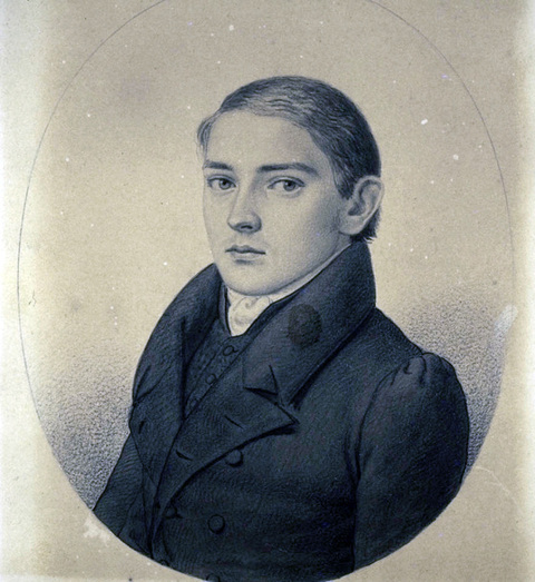 Portrait drawing of Christian Heinrich Bonwetsch in 1828. 