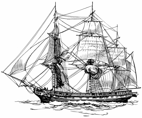 Drawing of a Frigate