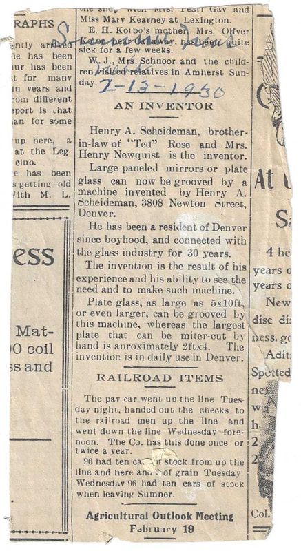 Newspaper article published on February 13, 1930 reporting Henry Scheideman's invention. Source: Jack Scheideman.