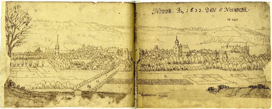 Drawing of Nidda from 1633